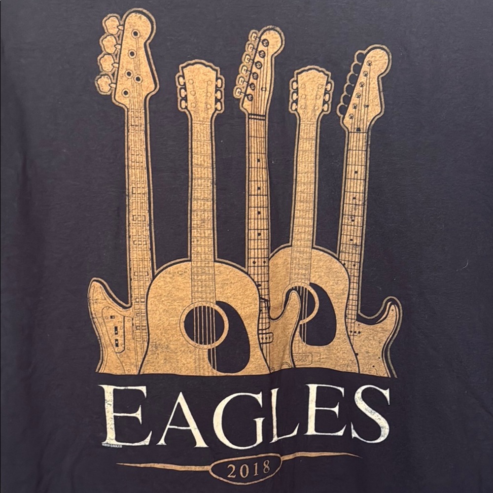 Gildan Black Tee with Gold Guitar Design